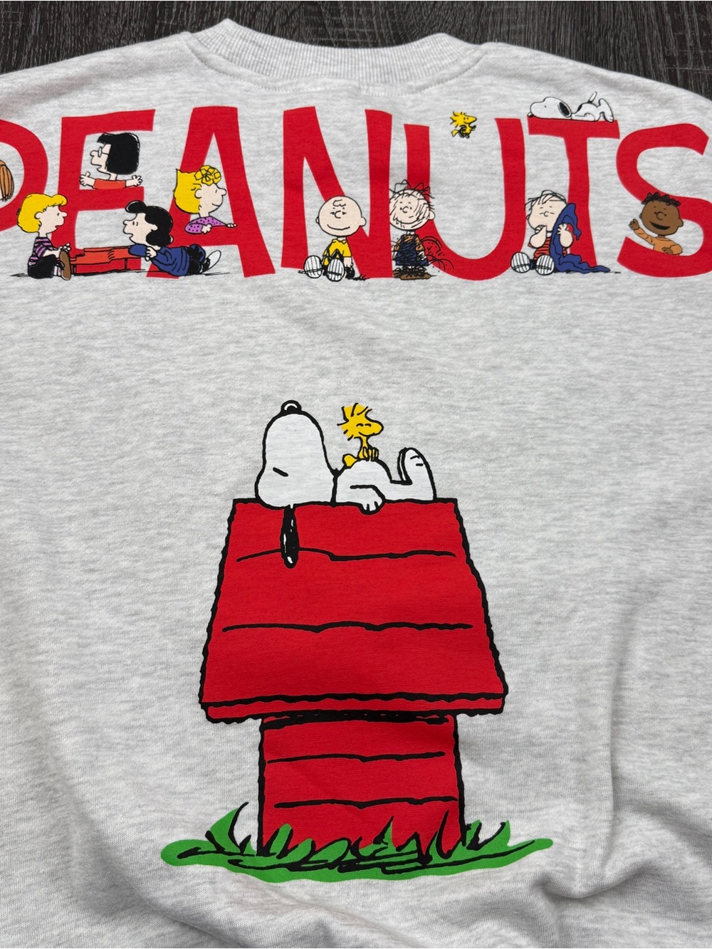 Peanuts Characters Gray Double Sided Sweatshirt Women’s Size M NWT - Picture 6 of 9